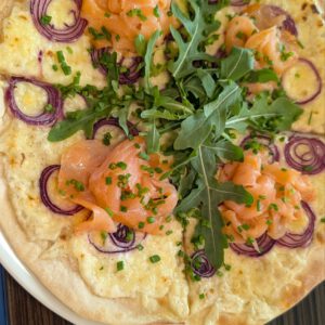 Flammkuchen Räucherlachs